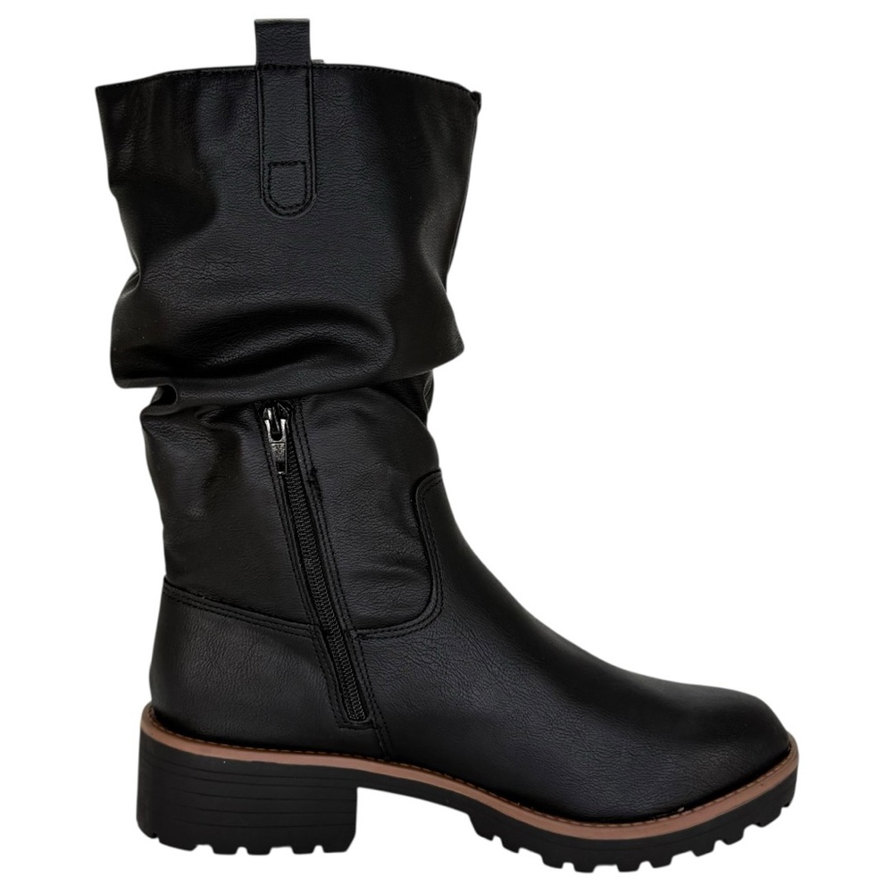 Sun + Stone Nelliee Black Faux Leather Mid-Calf Womens Boots Size 10M - Picture 5 of 11